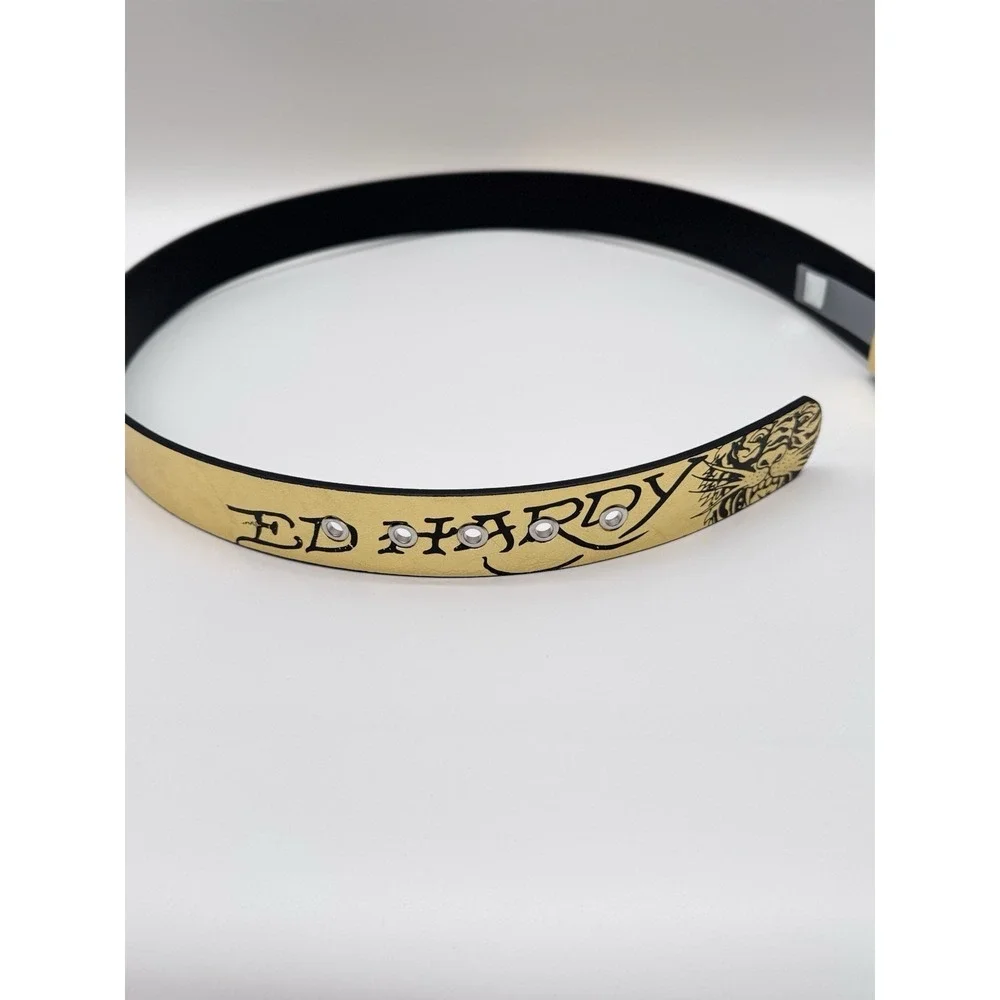 Ed Hardy belt  Don Designs Men's 36  gold black